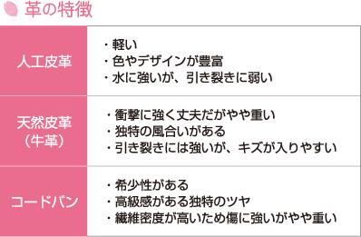 革の特徴